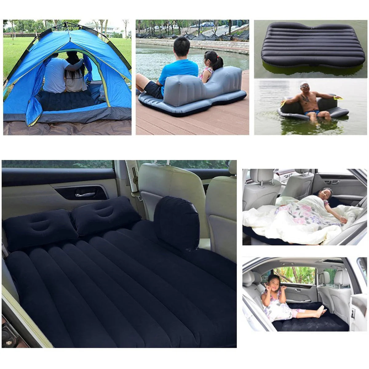 Comfy Car Camping Inflatable Bed with Pillows & Pump (Portable)