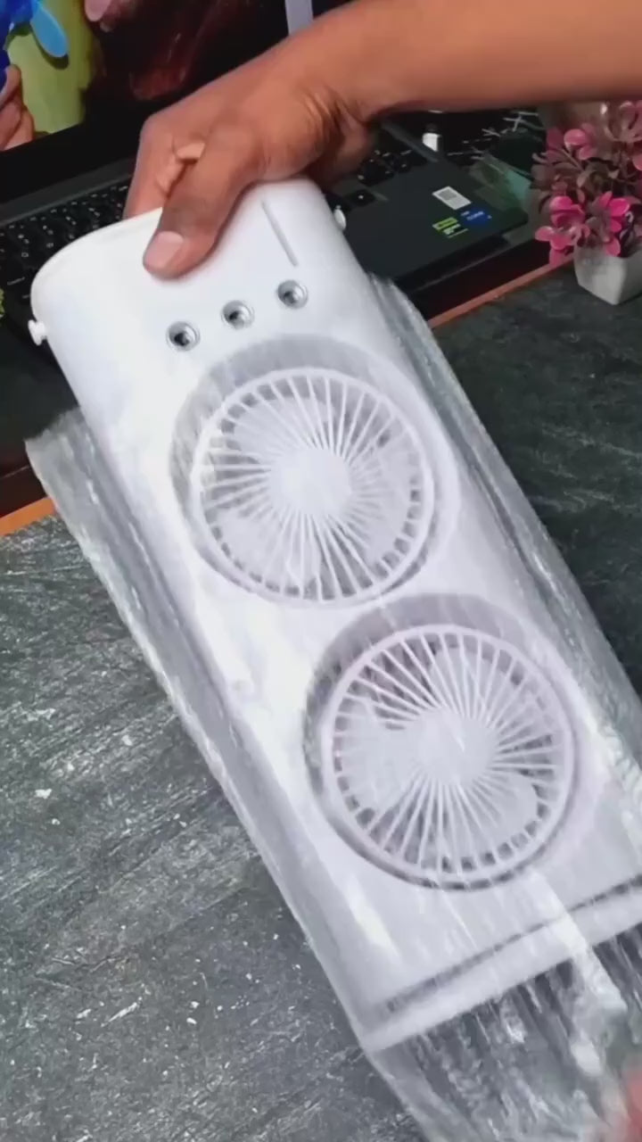 Electric Fan Desktop Double-head Powerful Air Cooler (1 Pc With Remote)